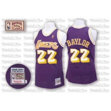 Men's Mitchell and Ness Los Angeles Lakers #22 Elgin Baylor Authentic Purple Throwback NBA Jersey