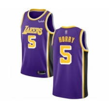 Men's Los Angeles Lakers #5 Robert Horry Authentic Purple Basketball Jerseys - Icon Edition