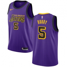 Men's Nike Los Angeles Lakers #5 Robert Horry Swingman Purple NBA Jersey - City Edition