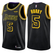 Youth Nike Los Angeles Lakers #5 Robert Horry Swingman Black NBA Jersey - City Edition