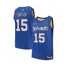 Men's Orlando Magic #15 Vince Carter Authentic Blue Hardwood Classics Basketball Jersey