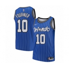Men's Orlando Magic #10 Evan Fournier Authentic Blue Hardwood Classics Basketball Jersey