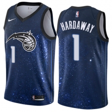 Men's Nike Orlando Magic #1 Penny Hardaway Authentic Blue NBA Jersey - City Edition