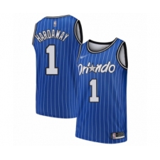 Men's Orlando Magic #1 Penny Hardaway Authentic Blue Hardwood Classics Basketball Jersey