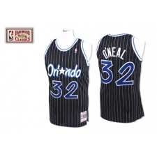 Men's Mitchell and Ness Orlando Magic #32 Shaquille O'Neal Authentic Black Throwback NBA Jersey