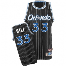 Men's Adidas Orlando Magic #33 Grant Hill Authentic Black Throwback NBA Jersey
