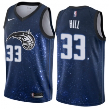 Men's Nike Orlando Magic #33 Grant Hill Authentic Blue NBA Jersey - City Edition