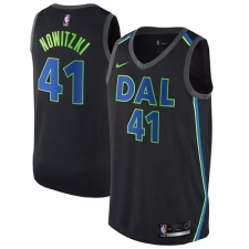 Men's Nike Dallas Mavericks #41 Dirk Nowitzki Authentic Black NBA Jersey - City Edition