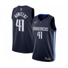 Women's Dallas Mavericks #41 Dirk Nowitzki Swingman Navy Finished Basketball Jersey - Statement Edition