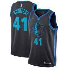 Women's Nike Dallas Mavericks #41 Dirk Nowitzki Swingman Charcoal NBA Jersey - City Edition