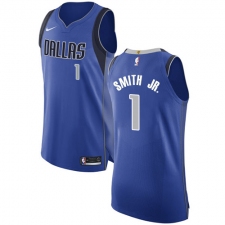 Women's Nike Dallas Mavericks #1 Dennis Smith Jr. Authentic Royal Blue Road NBA Jersey - Icon Edition