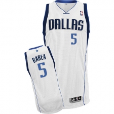 Men's Adidas Dallas Mavericks #5 Jose Juan Barea Authentic White Home NBA Jersey