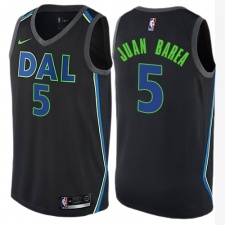 Men's Nike Dallas Mavericks #5 Jose Juan Barea Authentic Black NBA Jersey - City Edition