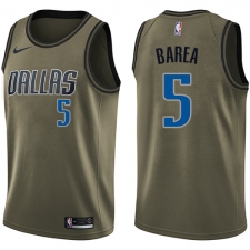 Men's Nike Dallas Mavericks #5 Jose Juan Barea Swingman Green Salute to Service NBA Jersey