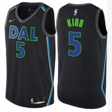 Men's Nike Dallas Mavericks #5 Jason Kidd Authentic Black NBA Jersey - City Edition