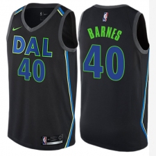 Men's Nike Dallas Mavericks #40 Harrison Barnes Authentic Black NBA Jersey - City Edition