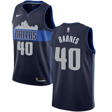 Men's Nike Dallas Mavericks #40 Harrison Barnes Authentic Navy Blue NBA Jersey Statement Edition