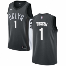 Men's Nike Brooklyn Nets #1 D'Angelo Russell Authentic Gray NBA Jersey Statement Edition