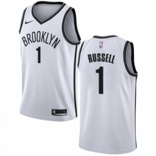 Men's Nike Brooklyn Nets #1 D'Angelo Russell Authentic White NBA Jersey - Association Edition