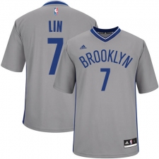Men's Adidas Brooklyn Nets #7 Jeremy Lin Authentic Gray Alternate NBA Jersey