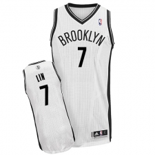 Men's Adidas Brooklyn Nets #7 Jeremy Lin Authentic White Home NBA Jersey