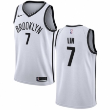 Men's Nike Brooklyn Nets #7 Jeremy Lin Swingman White NBA Jersey - Association Edition