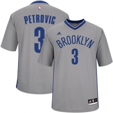 Men's Adidas Brooklyn Nets #3 Drazen Petrovic Authentic Gray Alternate NBA Jersey
