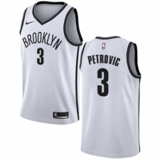 Youth Nike Brooklyn Nets #3 Drazen Petrovic Authentic White NBA Jersey - Association Edition