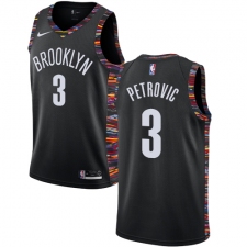 Youth Nike Brooklyn Nets #3 Drazen Petrovic Swingman Black NBA Jersey - 2018 19 City Edition