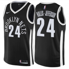 Men's Nike Brooklyn Nets #24 Rondae Hollis-Jefferson Authentic Black NBA Jersey - City Edition