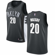 Men's Nike Brooklyn Nets #20 Timofey Mozgov Authentic Gray NBA Jersey Statement Edition