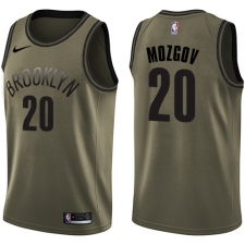 Youth Nike Brooklyn Nets #20 Timofey Mozgov Swingman Green Salute to Service NBA Jersey