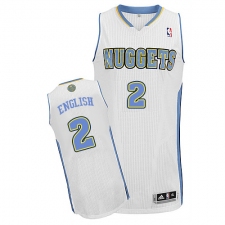 Youth Adidas Denver Nuggets #2 Alex English Authentic White Home NBA Jersey