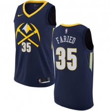 Men's Nike Denver Nuggets #35 Kenneth Faried Authentic Navy Blue NBA Jersey - City Edition