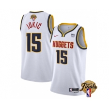 Men's Denver Nuggets #15 Nikola Jokic White 2023 Finals Association Edition Stitched Basketball Jersey