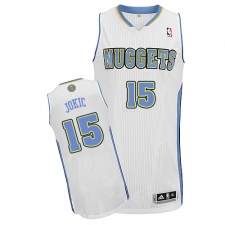 Women's Adidas Denver Nuggets #15 Nikola Jokic Authentic White Home NBA Jersey