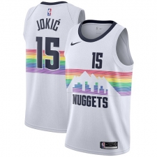Youth Nike Denver Nuggets #15 Nikola Jokic Swingman White NBA Jersey - City Edition