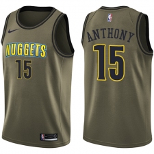 Youth Nike Denver Nuggets #15 Carmelo Anthony Swingman Green Salute to Service NBA Jersey