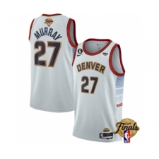 Men's Denver Nuggets #27 Jamal Murray Silver 2023 Finals Icon Edition With NO.6 Stitched Basketball Jersey