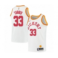 Men's Indiana Pacers #33 Myles Turner Authentic White Hardwood Classics Basketball Jersey