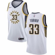 Men's Nike Indiana Pacers #33 Myles Turner Authentic White NBA Jersey - Association Edition