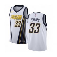 Men's Nike Indiana Pacers #33 Myles Turner White Swingman Jersey - Earned Edition