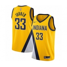Women's Indiana Pacers #33 Myles Turner Swingman Gold Finished Basketball Jersey - Statement Edition