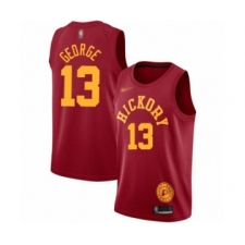 Men's Indiana Pacers #13 Paul George Authentic Red Hardwood Classics Basketball Jersey