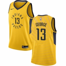 Women's Nike Indiana Pacers #13 Paul George Authentic Gold NBA Jersey Statement Edition