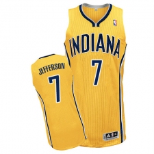 Men's Adidas Indiana Pacers #7 Al Jefferson Authentic Gold Alternate NBA Jersey