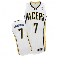 Men's Adidas Indiana Pacers #7 Al Jefferson Authentic White Home NBA Jersey
