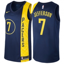 Men's Nike Indiana Pacers #7 Al Jefferson Authentic Navy Blue NBA Jersey - City Edition