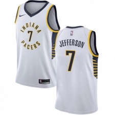 Men's Nike Indiana Pacers #7 Al Jefferson Authentic White NBA Jersey - Association Edition