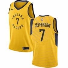 Men's Nike Indiana Pacers #7 Al Jefferson Swingman Gold NBA Jersey Statement Edition